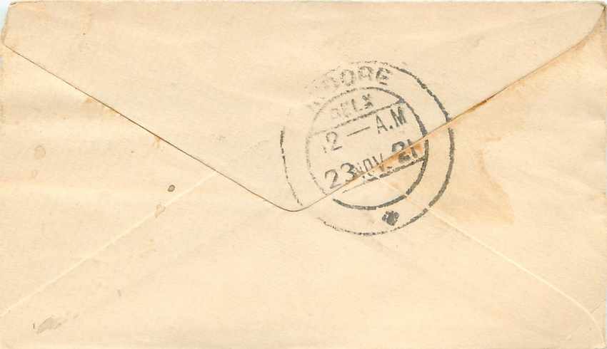 Inde India Gwalior Entier Postal Stationary  — Rückseite
