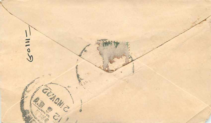 Inde India Gwalior Entier Postal Stationary  — Rückseite