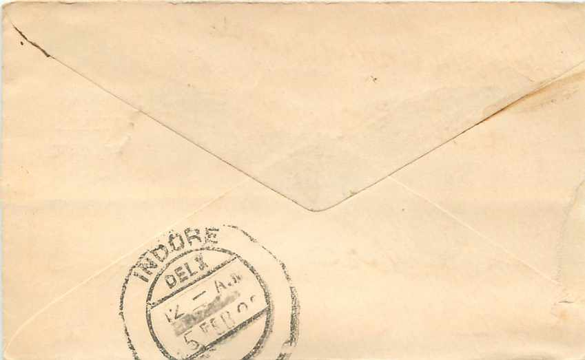 Inde India Gwalior Entier Postal Stationary  — Rückseite