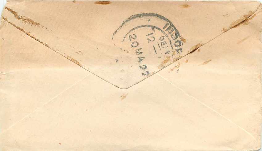 Inde India Gwalior Entier Postal Stationary  — Rückseite