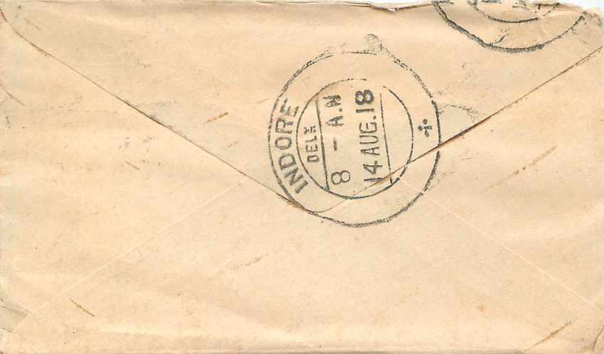 Inde India Gwalior Entier Postal Stationary  — Back