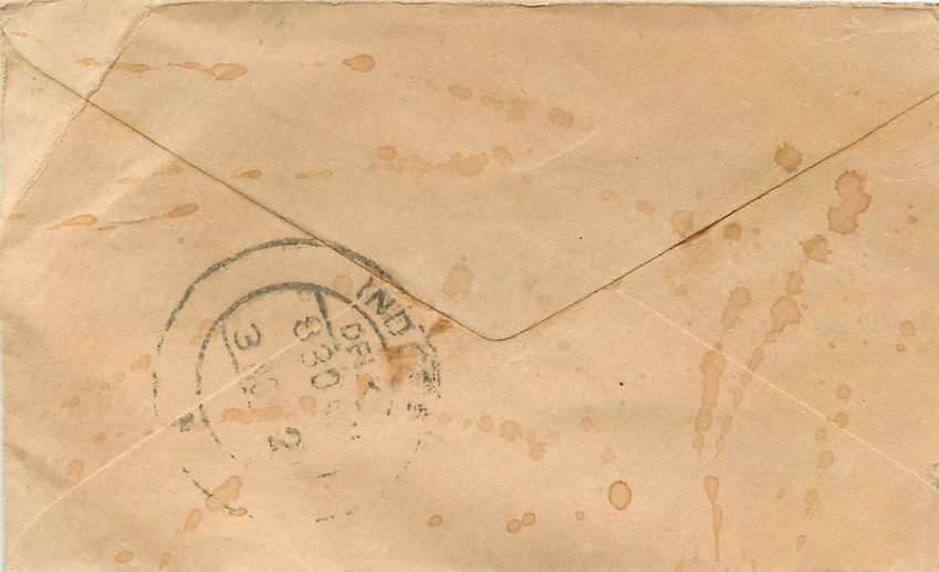 Inde India Gwalior Entier Postal Stationary  — Verso