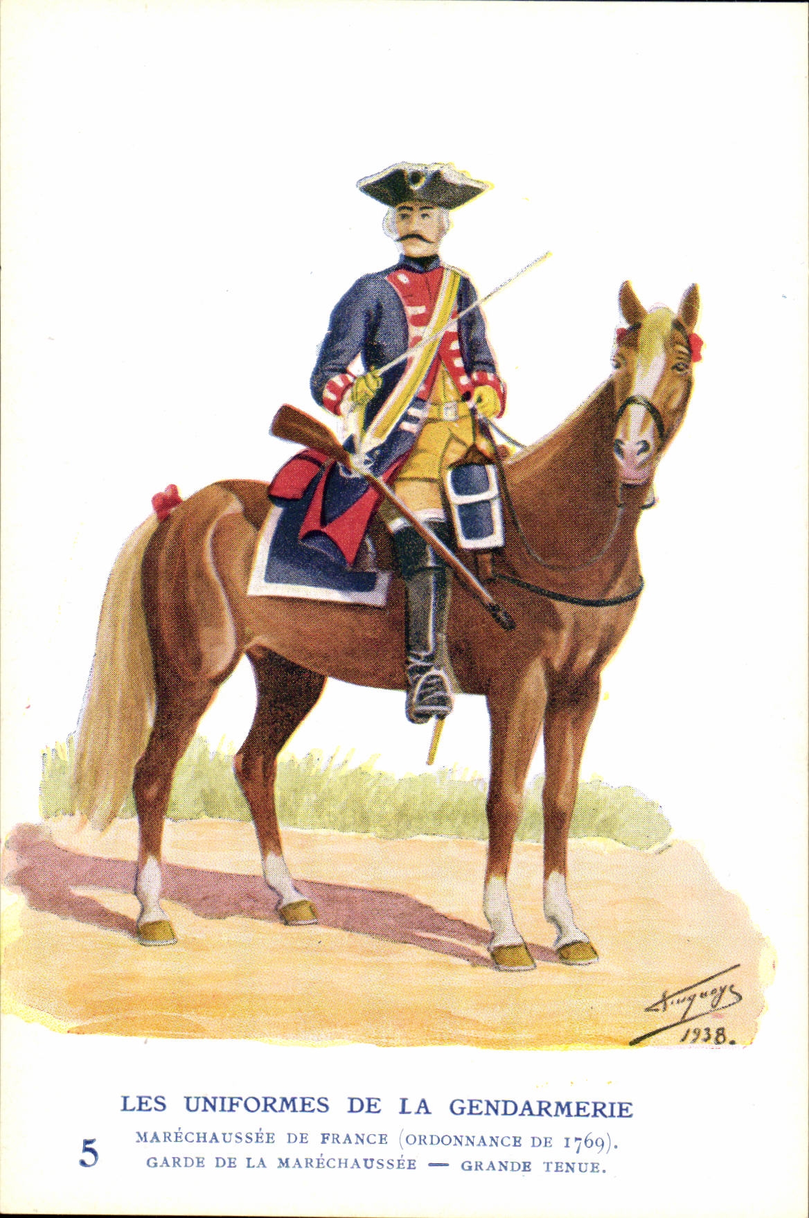 CPA Les uniformes de la gendarmerie MArechausee Garde Grande tenue 1769 Cheval Metiers