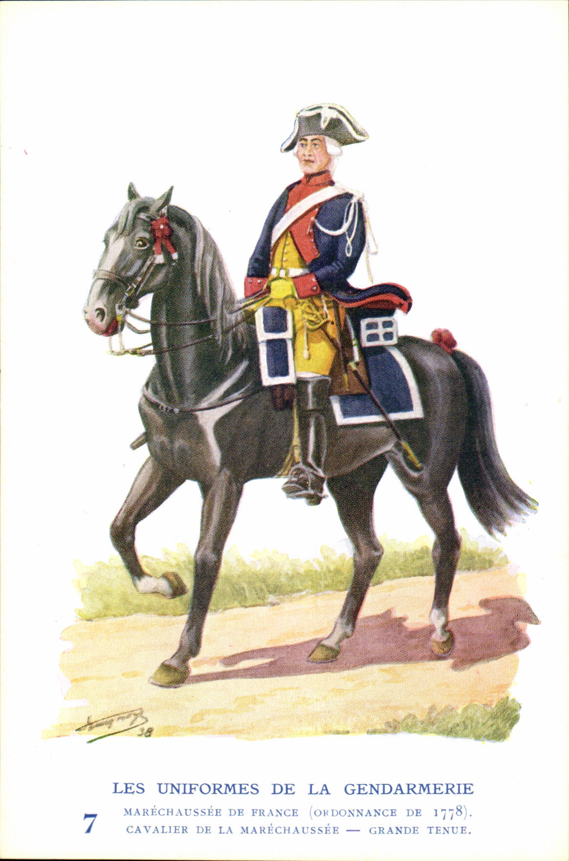 CPA Les uniformes de la gendarmerie MArechausee Cavalier 1778 Metiers