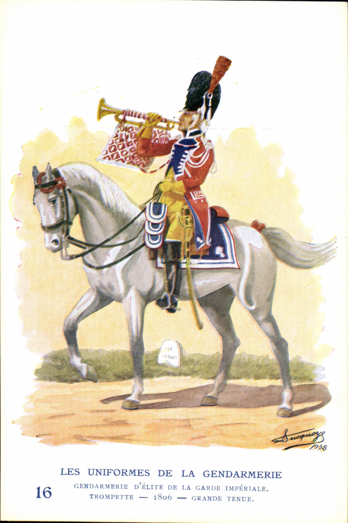 CPA Les uniformes de la gendarmerie MArechausee Trompette Garde imperiale Napoleon 1806 Metiers