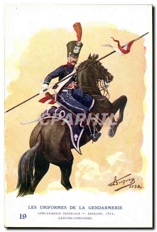 CPA Les uniformes de la gendarmerie MArechausee Espagne lancier Gendarme 1811 Metiers