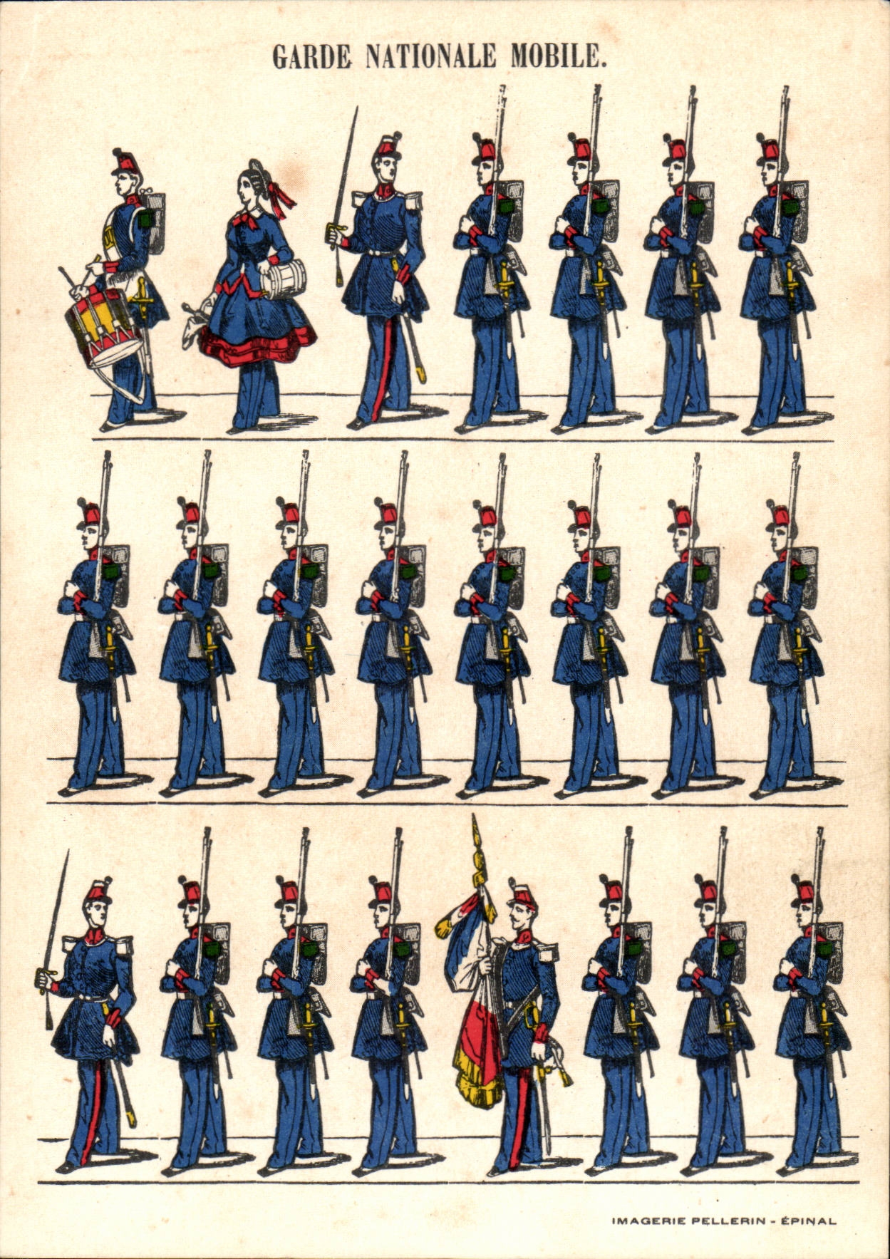 CPA Les uniformes Garde nationale mobile Militaria Metiers