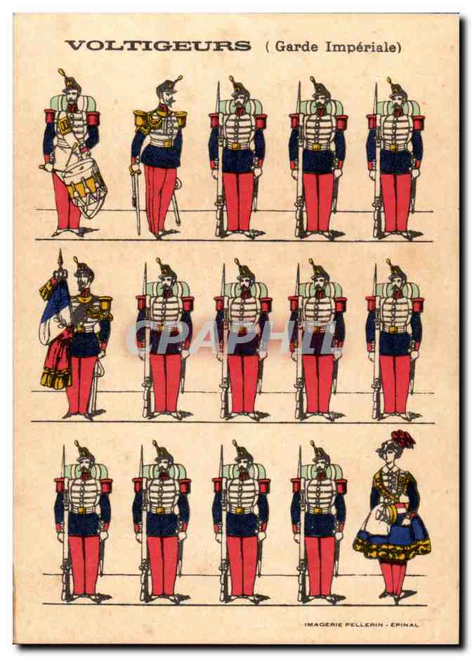 CPA Les uniformes Voltigeurs (garde imperiale) Militaria Metiers