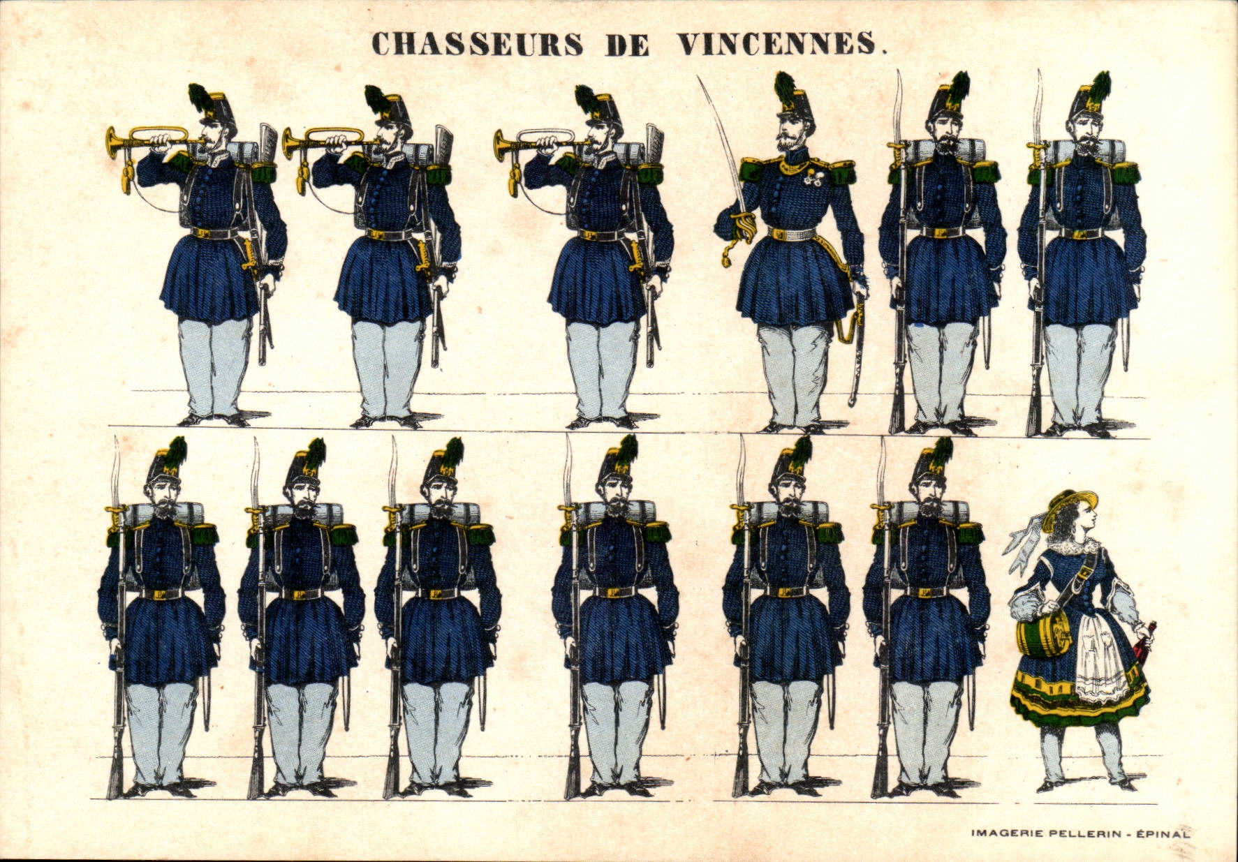 CPA Les uniformes Chasseurs de Vicennes Militaria Metiers