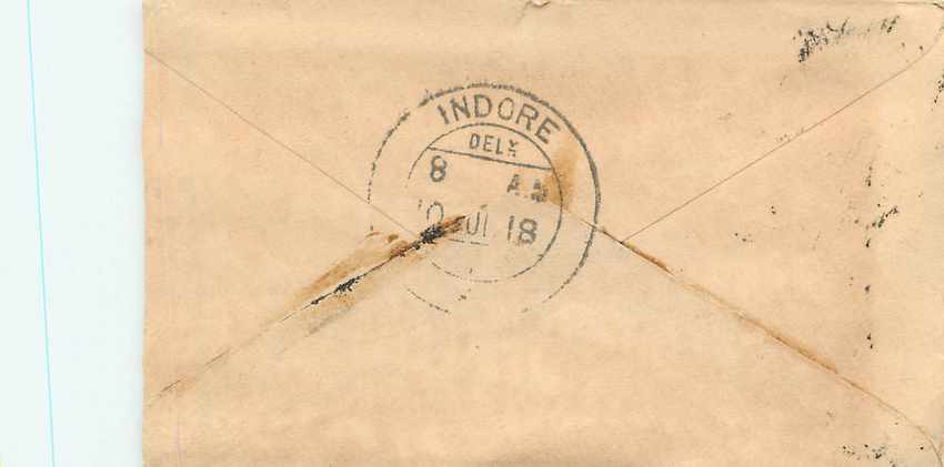 Inde India Gwalior Entier Postal Stationary  — Rückseite