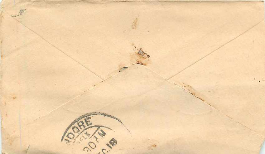 Inde India Gwalior Entier Postal Stationary  — Rückseite