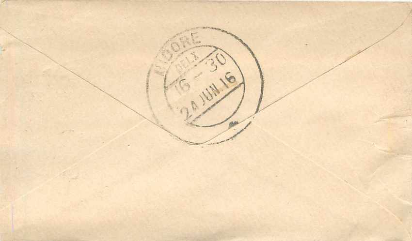 Inde India Gwalior Entier Postal Stationary  — Rückseite