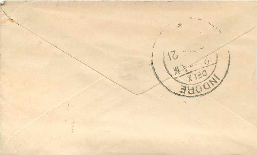 Inde India Gwalior Entier Postal Stationary  — Rückseite
