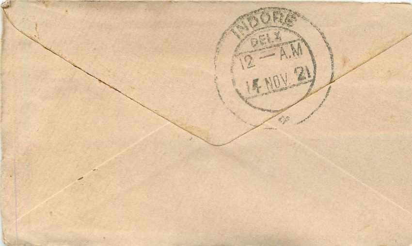 Inde India Gwalior Entier Postal Stationary  — Rückseite