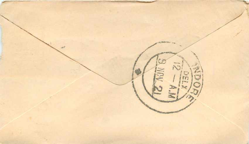 Inde India Gwalior Entier Postal Stationary  — Rückseite