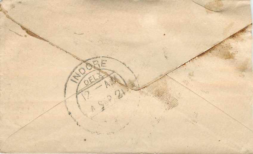 Inde India Gwalior Entier Postal Stationary  — Rückseite