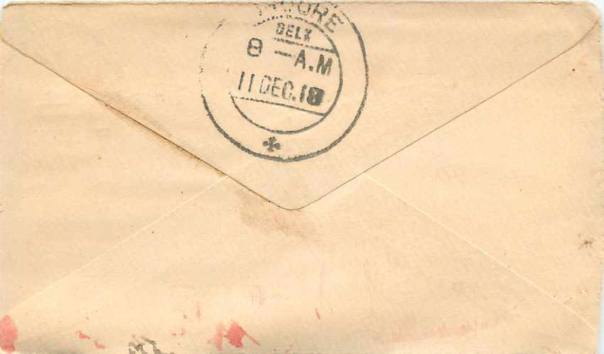 Inde India Gwalior Entier Postal Stationary  — Rückseite