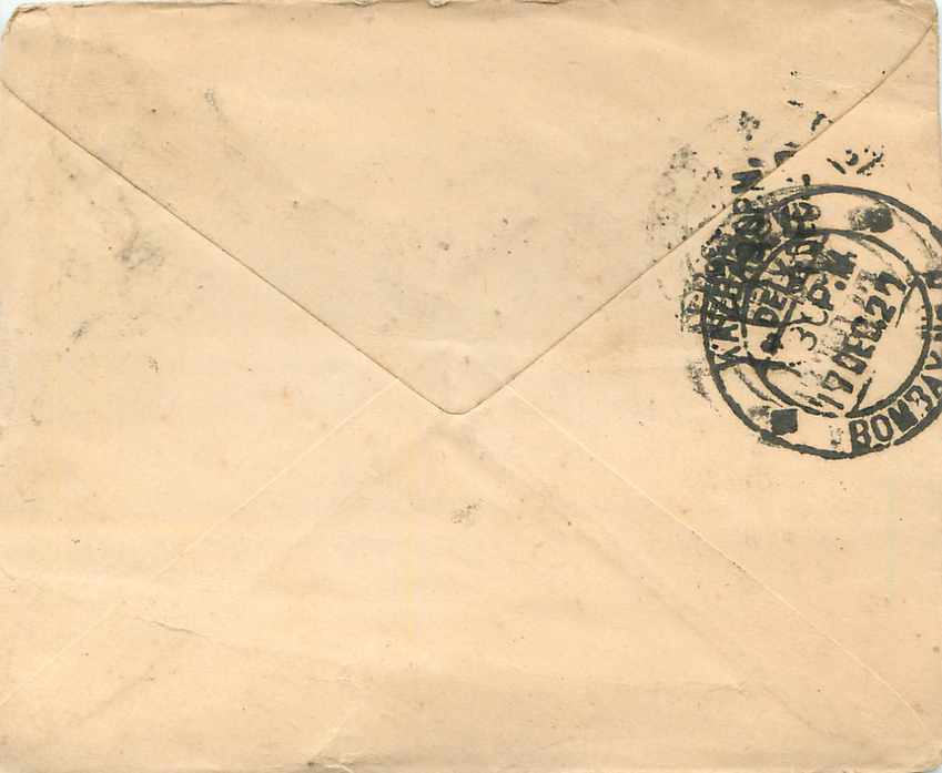 Inde India Gwalior Entier Postal Stationary  — Rückseite