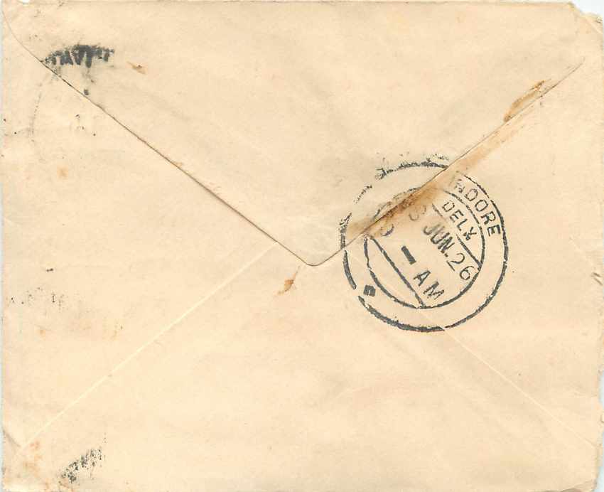 Inde India Gwalior Entier Postal Stationary  — Verso