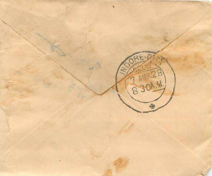 Inde India Gwalior Entier Postal Stationary  — Back