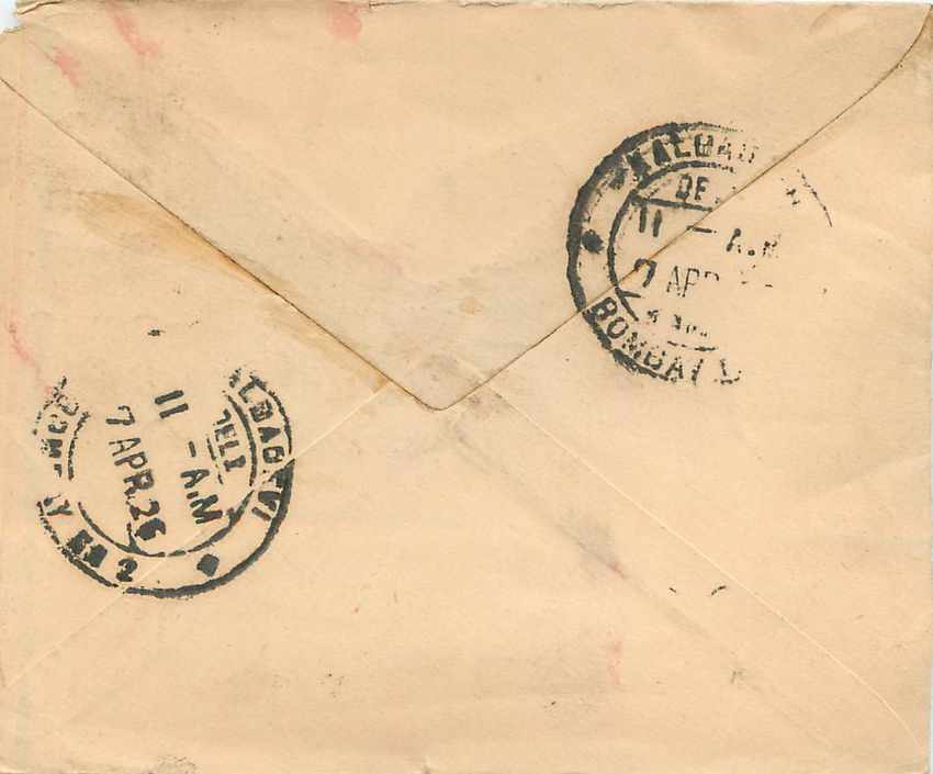 Inde India Gwalior Entier Postal Stationary  — Rückseite