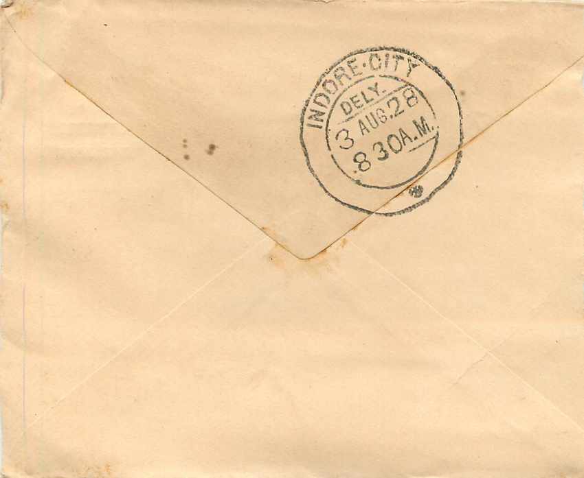 Inde India Gwalior Entier Postal Stationary  — Rückseite