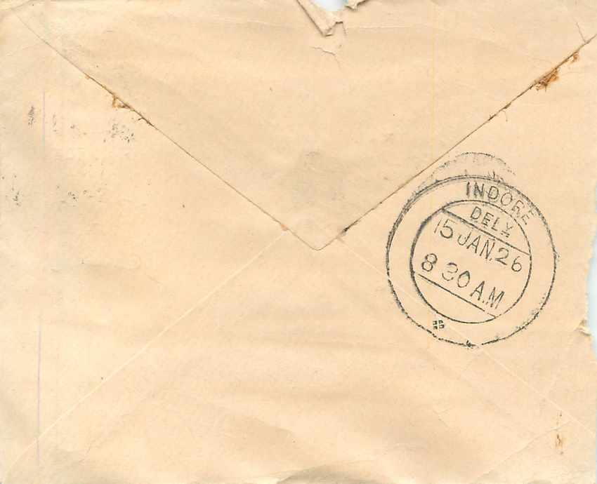 Inde India Gwalior Entier Postal Stationary  — Rückseite