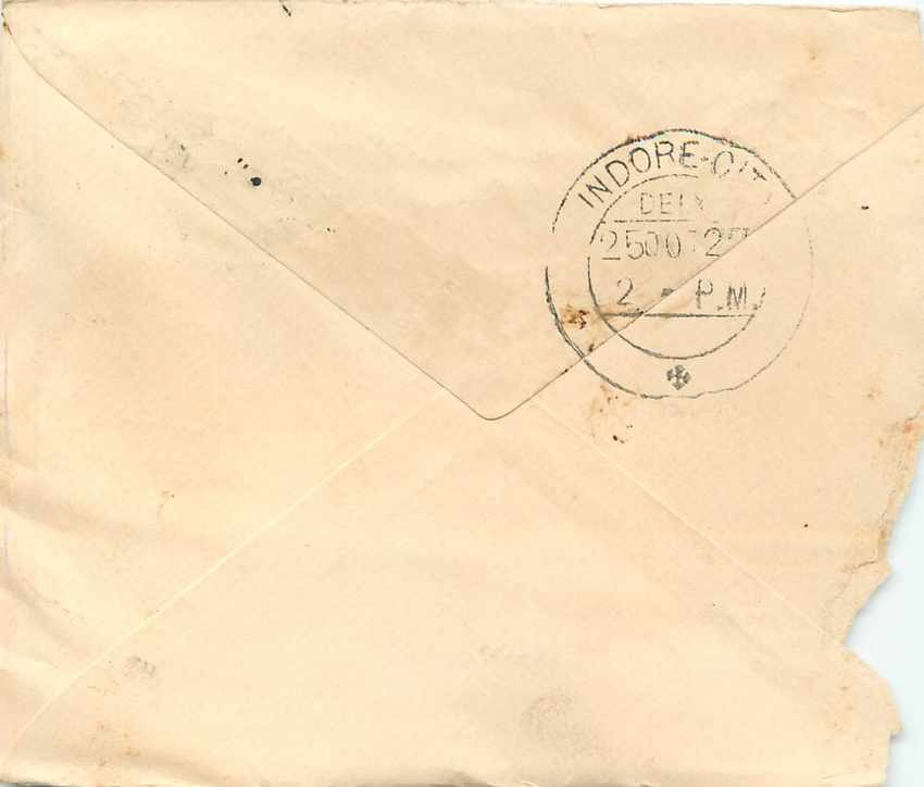 Inde India Gwalior Entier Postal Stationary  — Rückseite