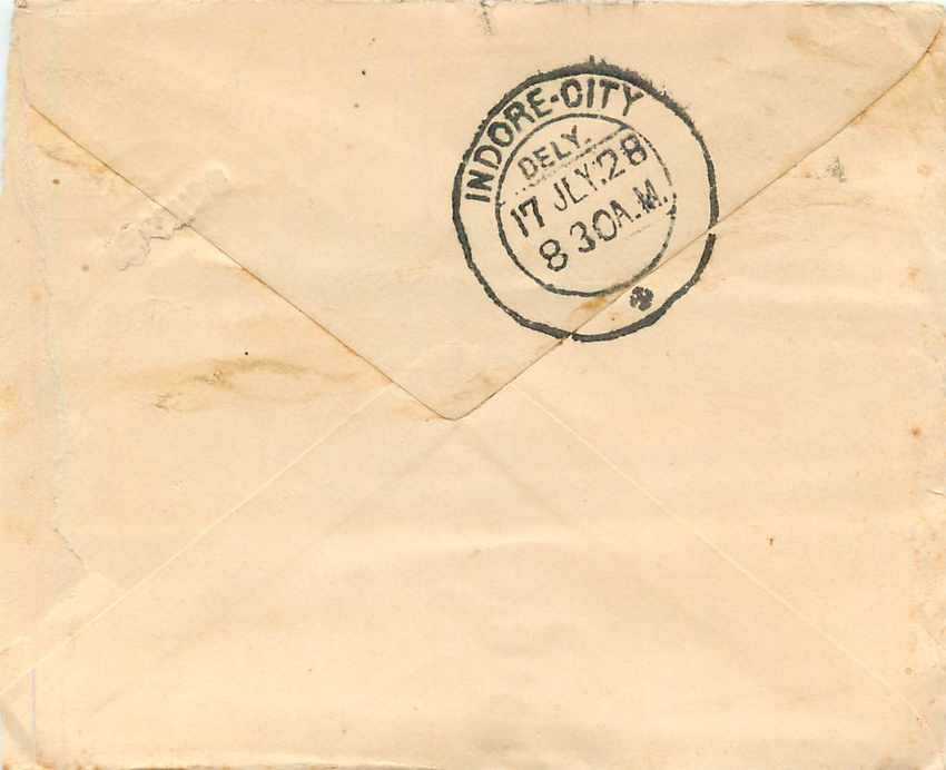 Inde India Gwalior Entier Postal Stationary  — Rückseite