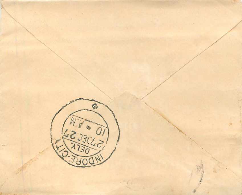 Inde India Gwalior Entier Postal Stationary  — Rückseite