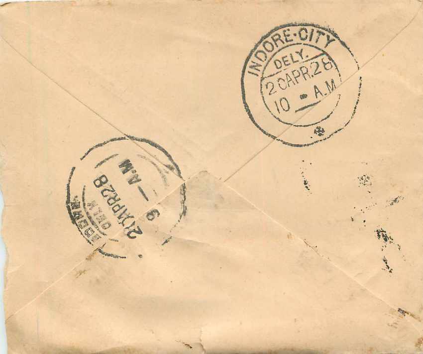 Inde India Gwalior Entier Postal Stationary  — Rückseite