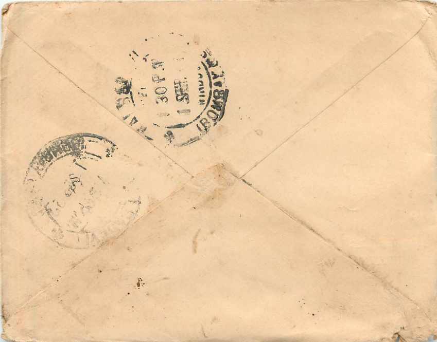 Inde India Gwalior Entier Postal Stationary  — Rückseite
