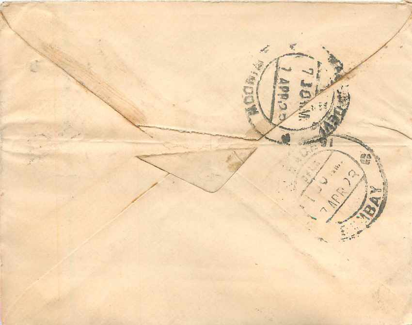 Inde India Gwalior Entier Postal Stationary  — Verso