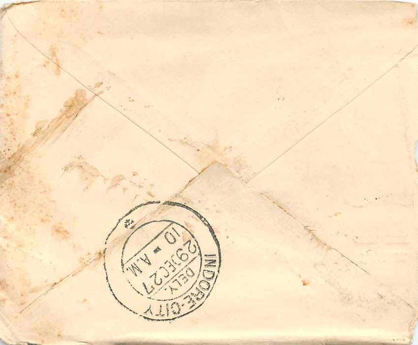 Inde India Gwalior Entier Postal Stationary  — Rückseite