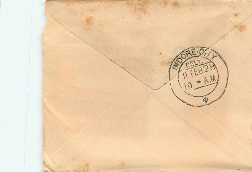 Inde India Gwalior Entier Postal Stationary  — Rückseite