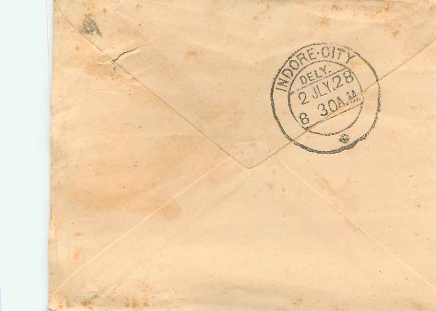 Inde India Gwalior Entier Postal Stationary  — Rückseite