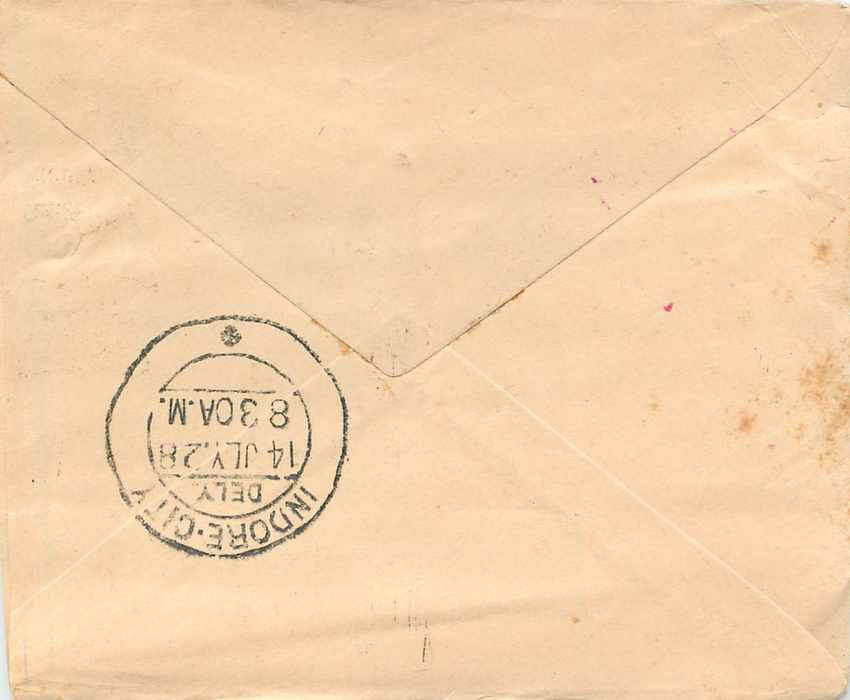 Entier Postal Postal Stationary Inde India Gwalior — Rückseite