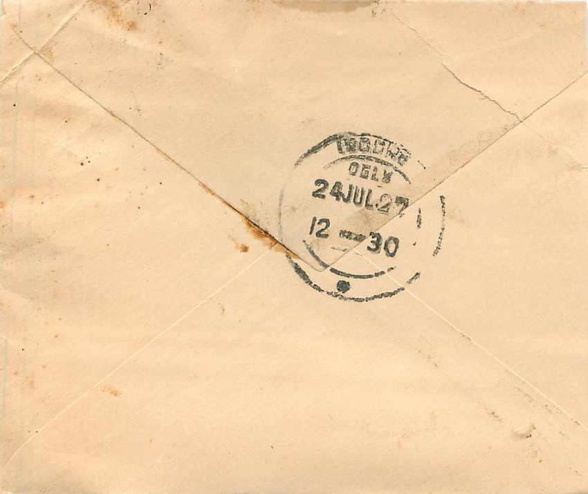 Entier Postal Postal Stationary Inde India Gwalior — Rückseite