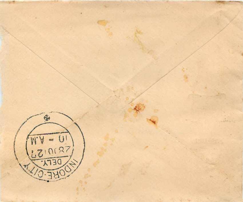 Entier Postal Postal Stationary Inde India Gwalior — Rückseite