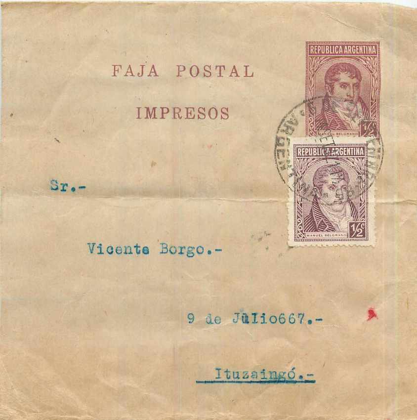 Entier Postal Stationary Argentina  Bande de journal