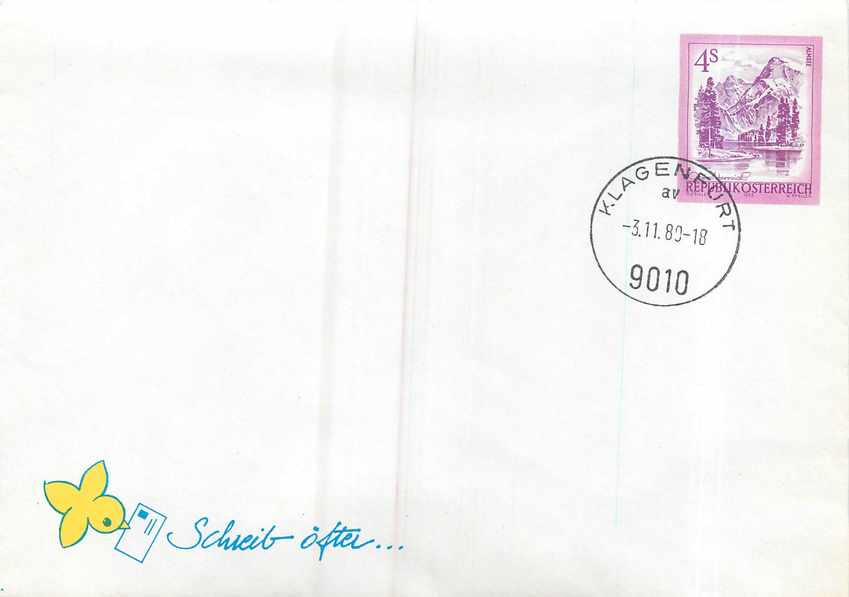 Entier Postal Stationary Autriche Klagenfurt 1980