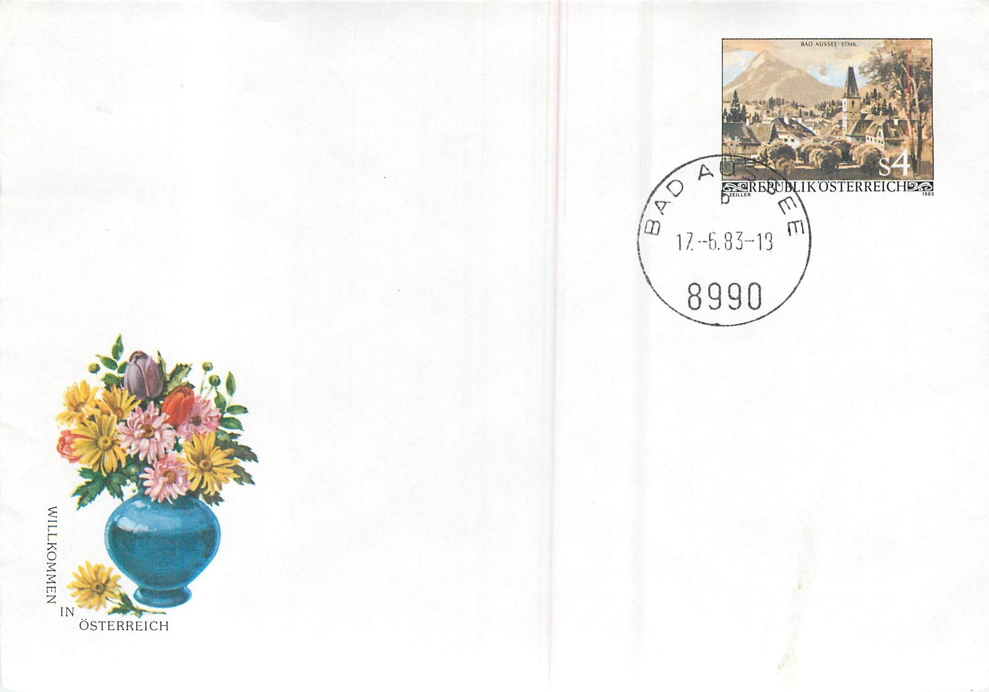 Entier Postal Stationary Autriche Bad Aussee 1980 Fleurs