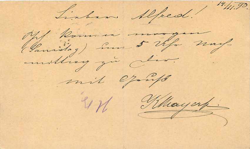 Entier Postal Stationary Autriche 1890 for Wien — Back