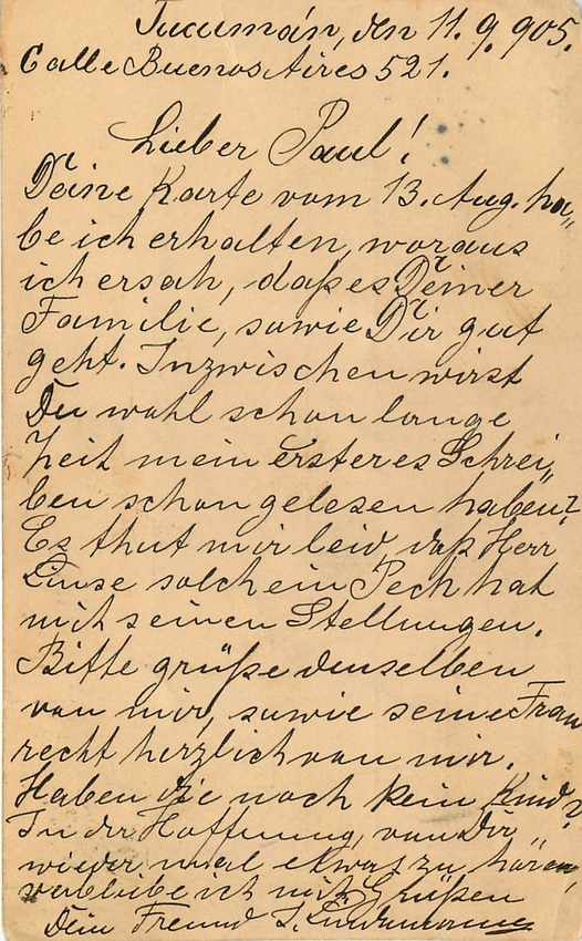 Entier Postal Stationary Argentina 1905 6c for Magdebourg Germany — Back