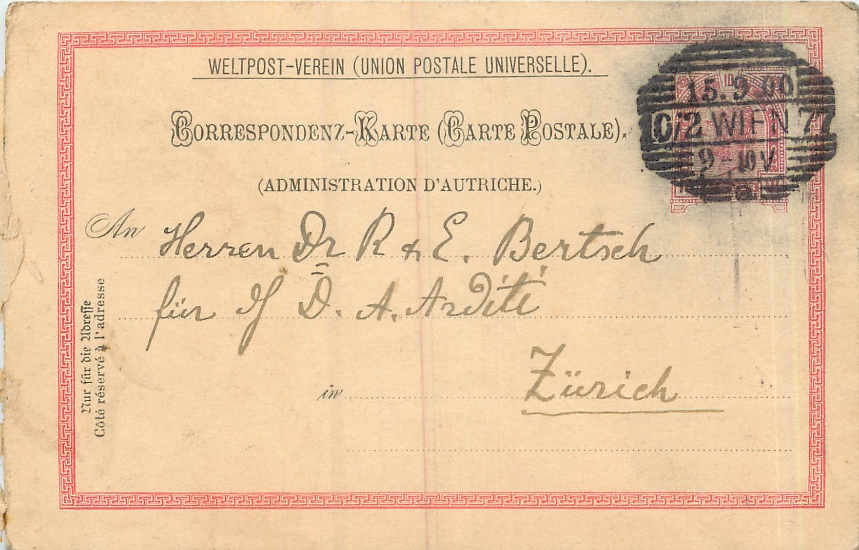 Entier Postal Stationary  Autriche 1900 for Zurich