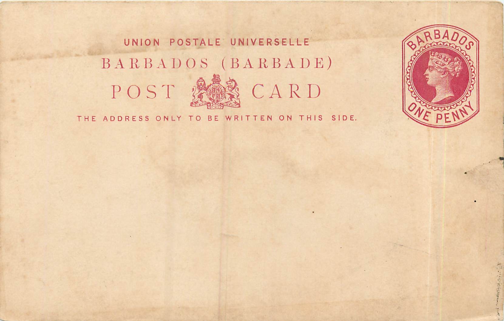 Entier Postal Stationary Barbados Barbade 1p