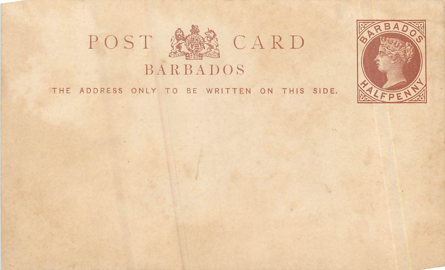 Entier Postal Stationary Barbados Barbade 1/2p