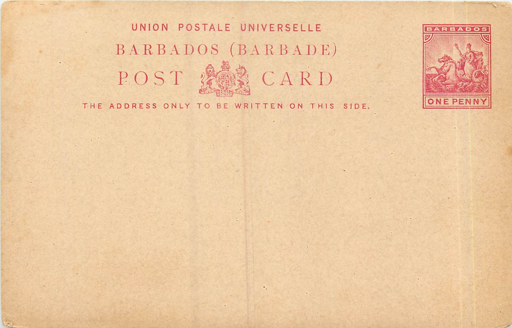 Entier Postal Stationary Barbados Barbade 1p