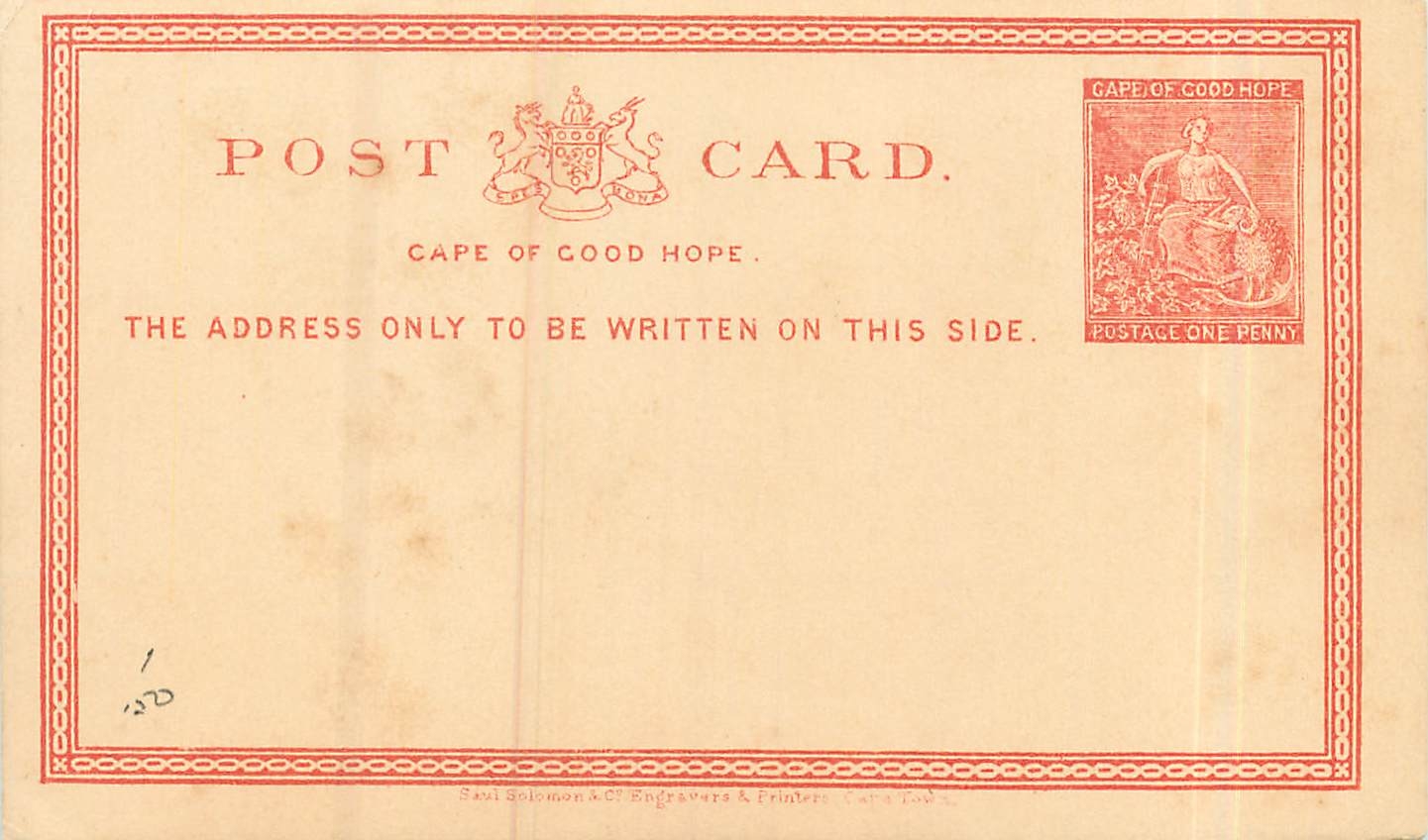 Entier Postal Stationary Cape of Good Hope 1p