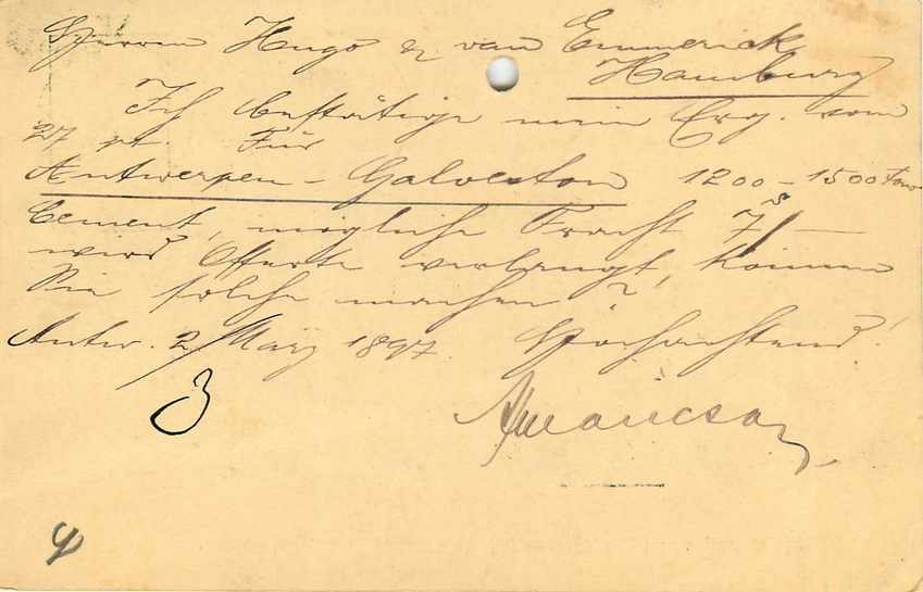 Entier Postal Postal Stationary Belgique 5c 1897 pour Hamburg — Rückseite